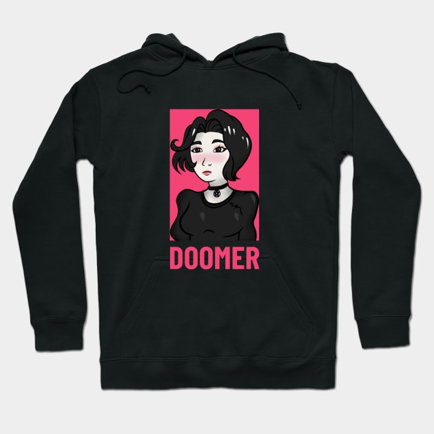 Doomer Girl Meme Apparel Hoodie by Chad Corner